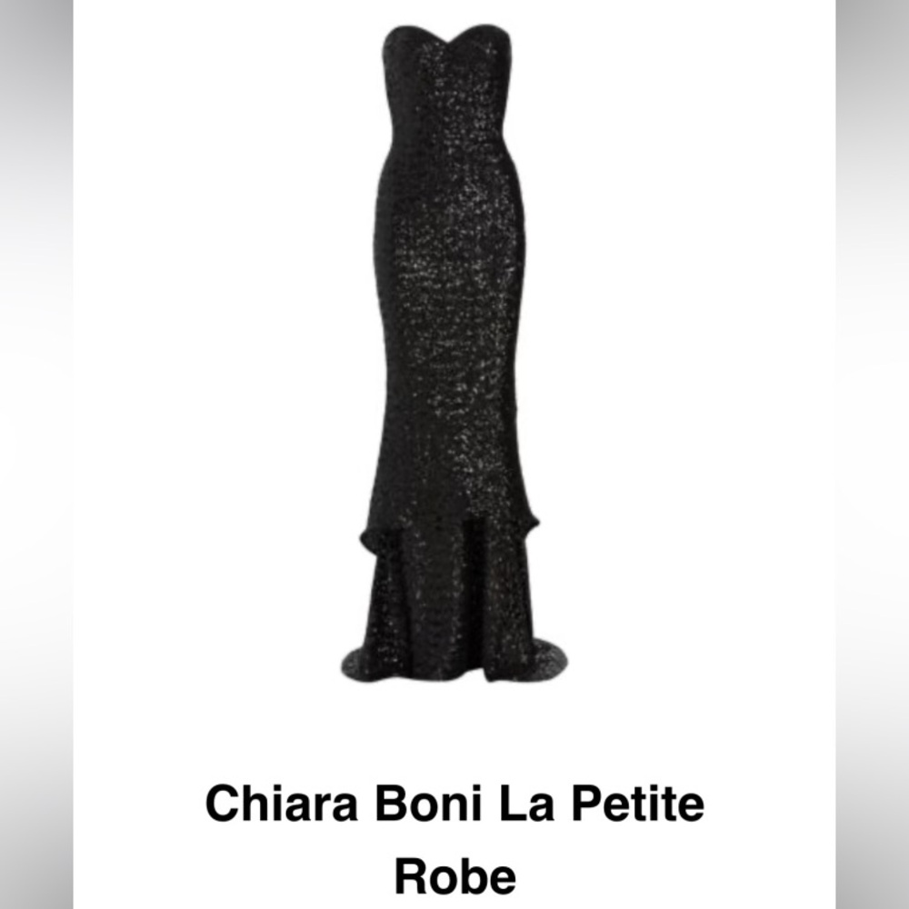 chiara boni la petite robe sequined strapless gown